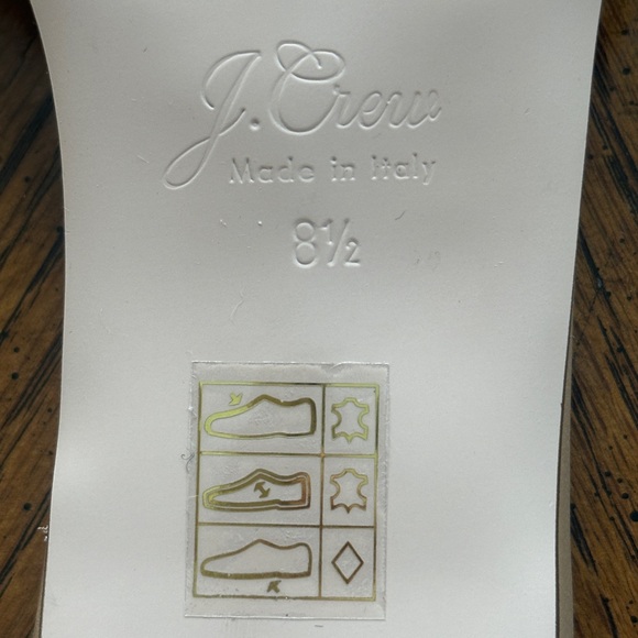 J Crew Almost New Lina Caramel Beige Leather Kitten Heel Slide - Picture 3 of 5